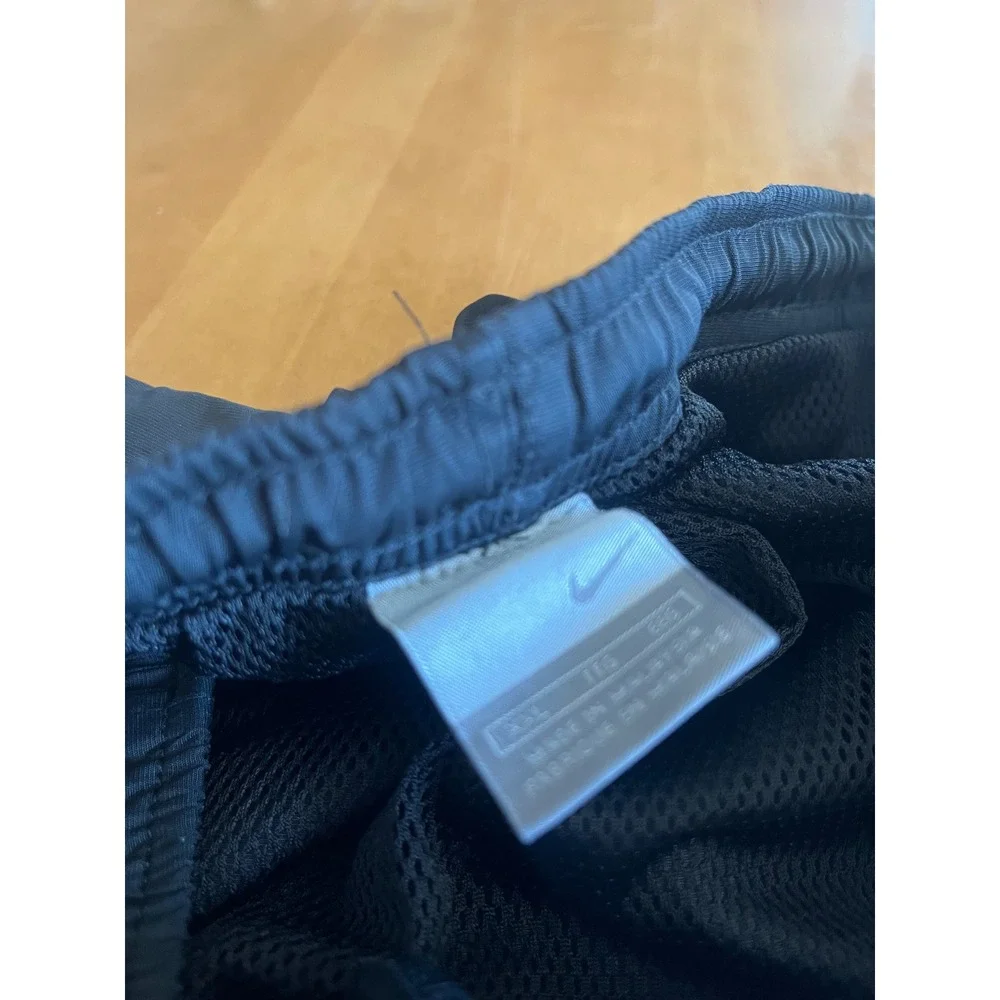 Nike Mens Track Pants Black Mesh Lined Elastic Waist Athletic Swoosh XXL Zip Leg